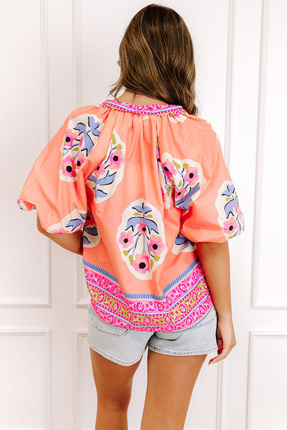 Blooming Personality Floral Shift Top