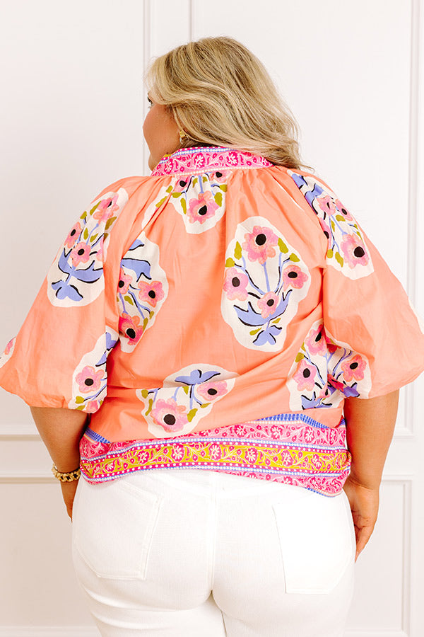Blooming Personality Floral Shift Top Curves