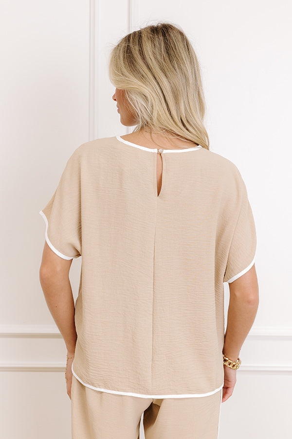 Upper East Ease Shift Top In Iced Latte