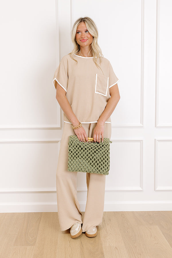 Upper East Ease Shift Top In Iced Latte