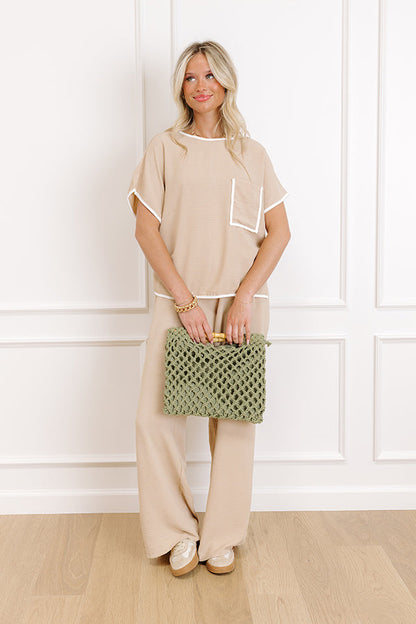 Upper East Ease Shift Top In Iced Latte
