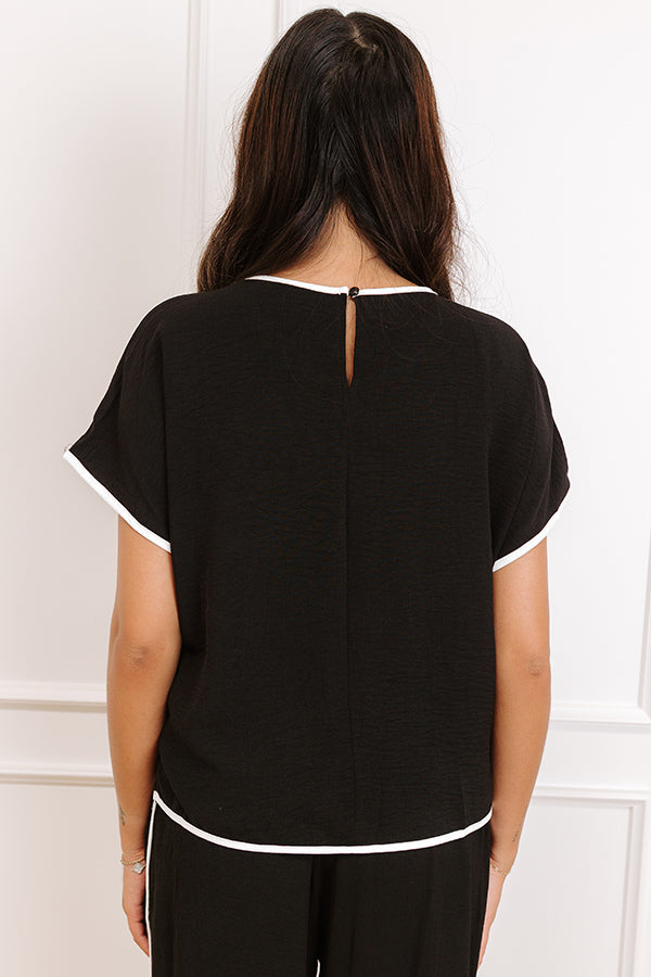 Upper East Ease Shift Top In Black