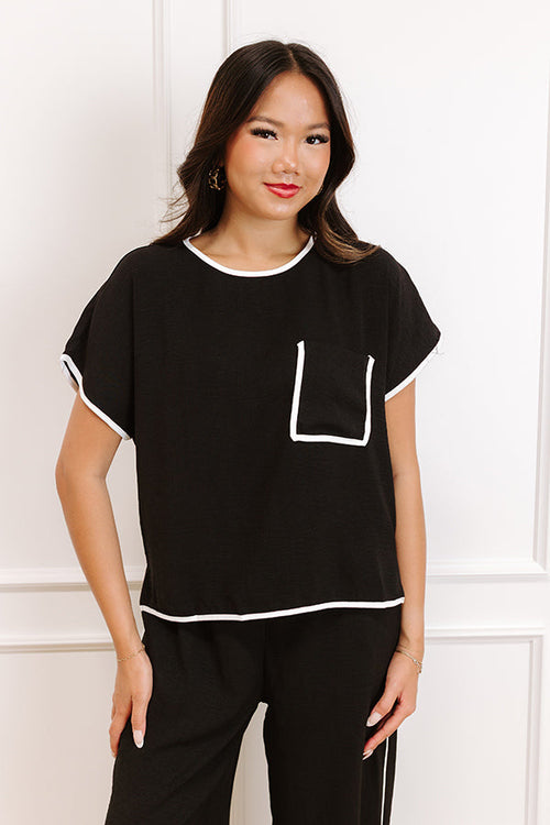 Upper East Ease Shift Top In Black