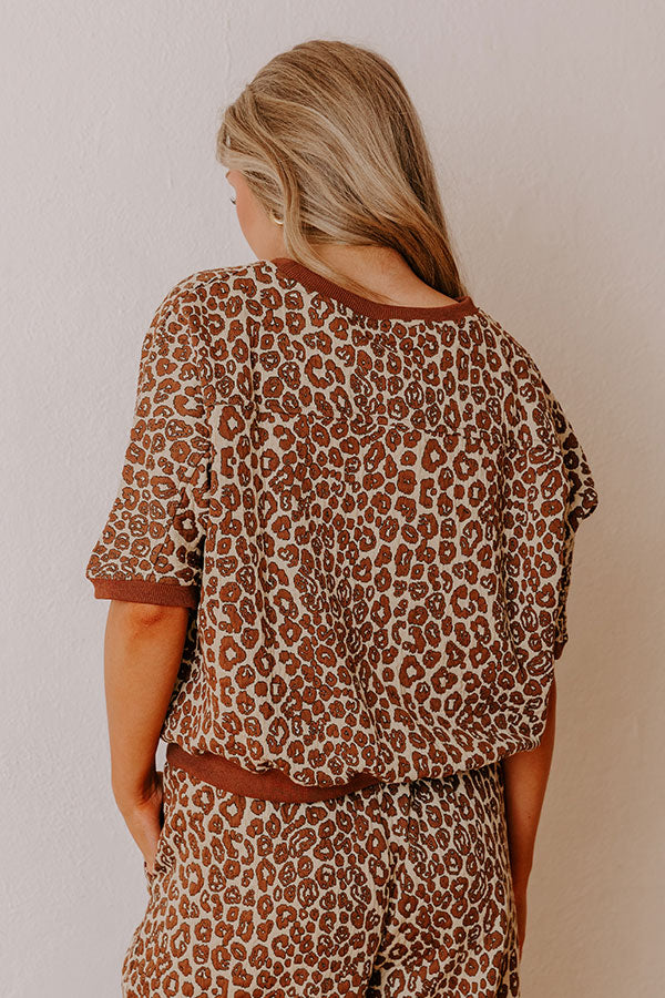 Wild Whisper Leopard Jacquard Top