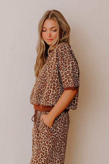 Wild Whisper Leopard Jacquard Top
