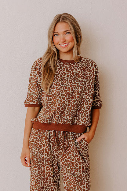 Wild Whisper Leopard Jacquard Top