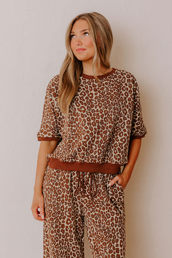 Wild Whisper Leopard Jacquard Top
