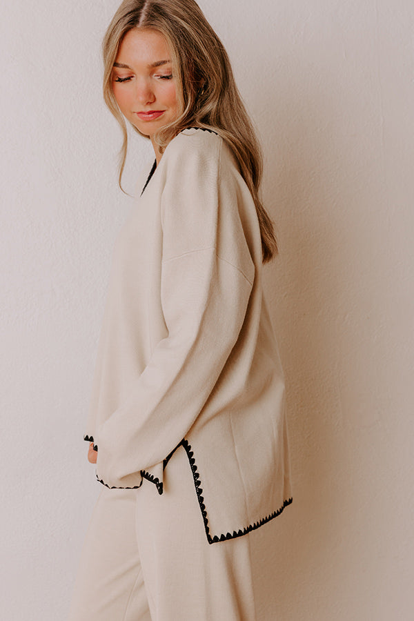 Serene Energy Knit Sweater Top