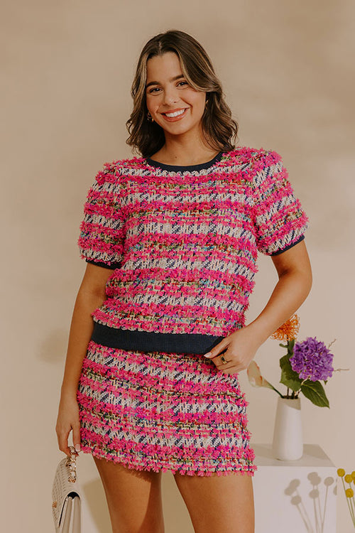 Chic Avenue Tweed Top