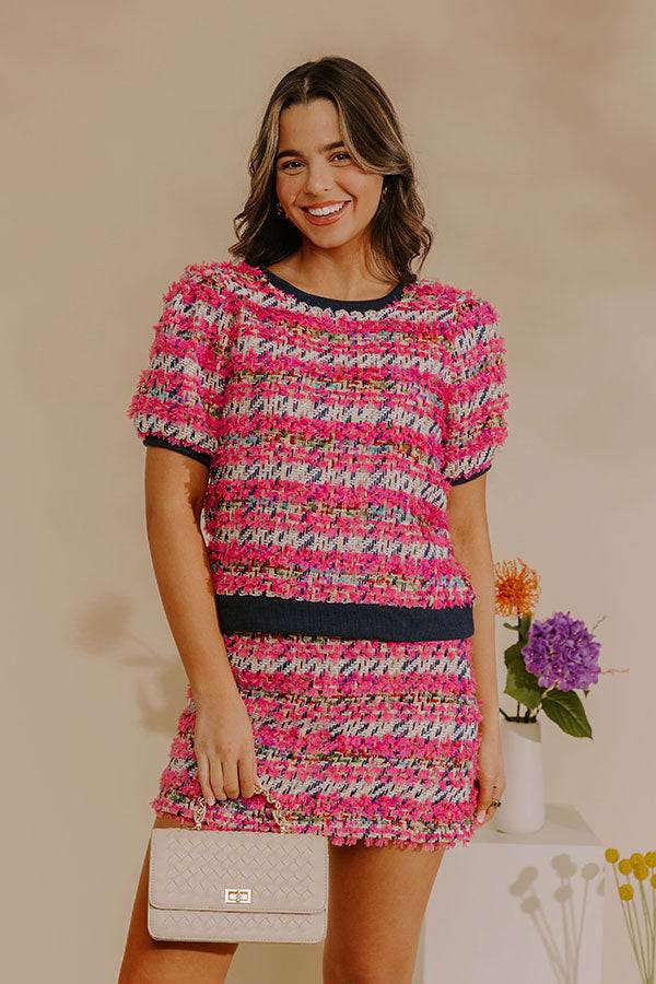 Chic Avenue Tweed Top