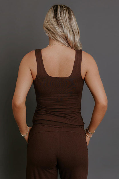 Elite Comfort Buttery Soft Tank in Chestnut