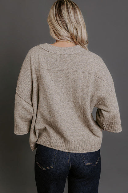 Daydream Knit Sweater Top in Mocha