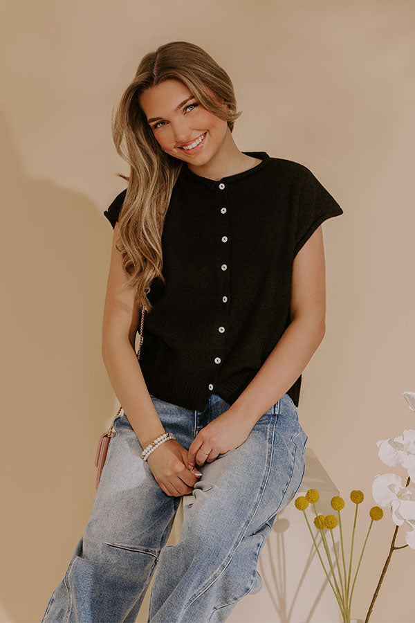 Bound In Style Knit Top in Black