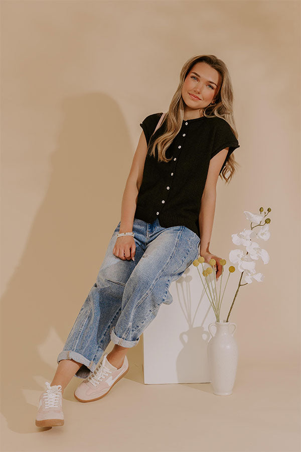 Bound In Style Knit Top in Black