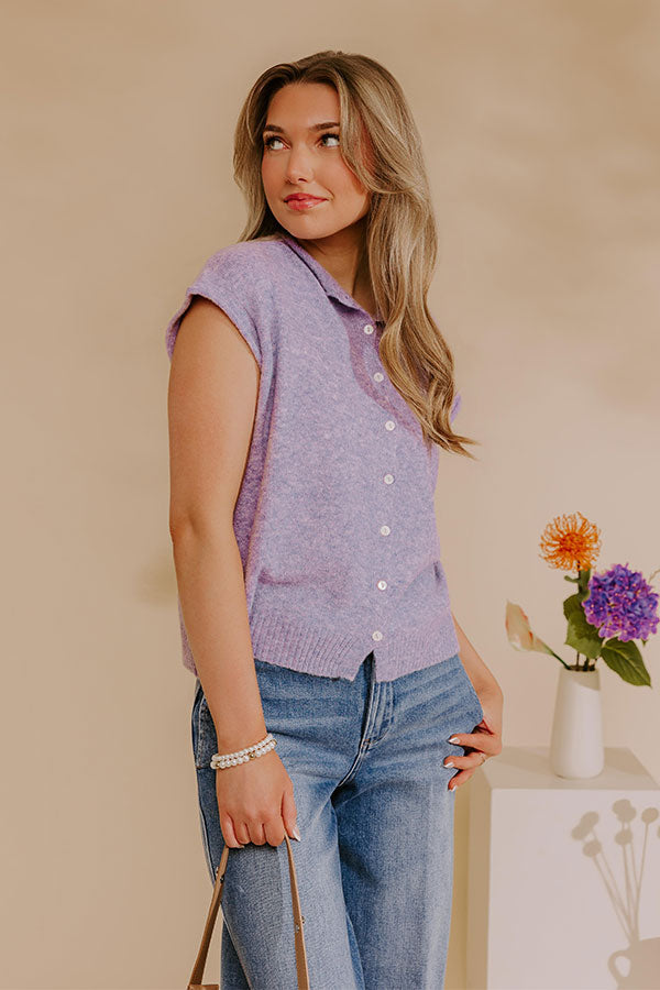 Bound In Style Knit Top in Lavender