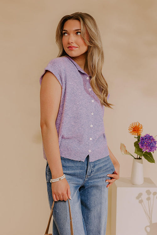 Bound In Style Knit Top in Lavender