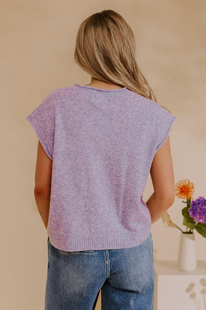 Bound In Style Knit Top in Lavender