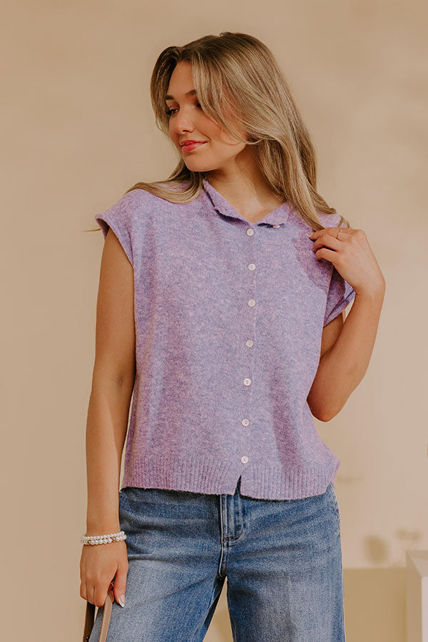 Bound In Style Knit Top in Lavender