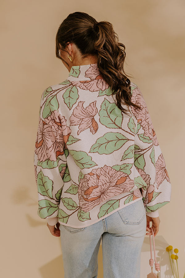 Metro Bloom Floral Knit Sweater Top