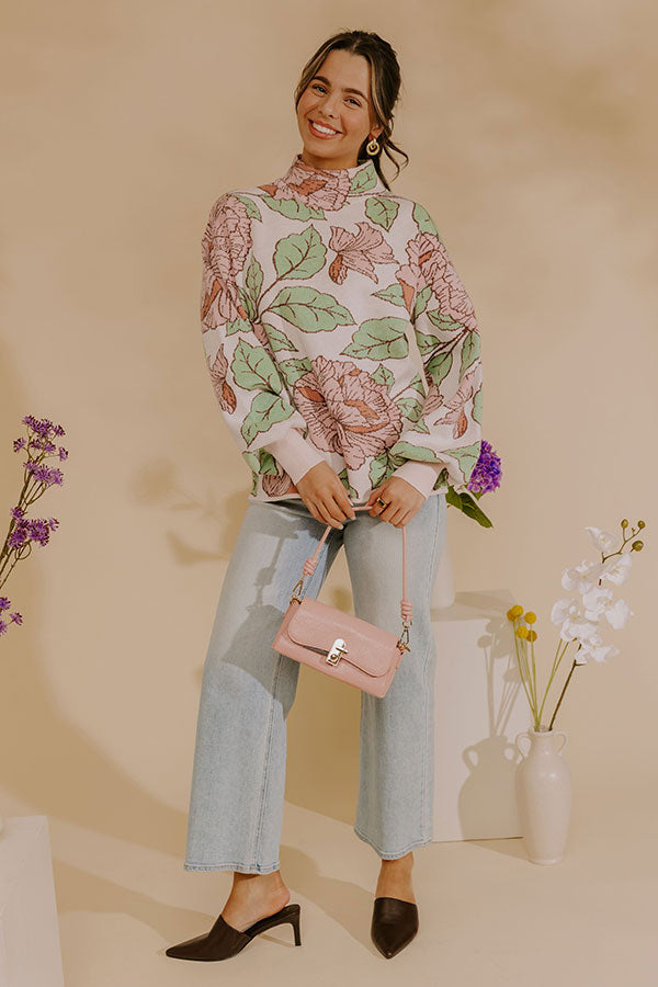 Metro Bloom Floral Knit Sweater Top