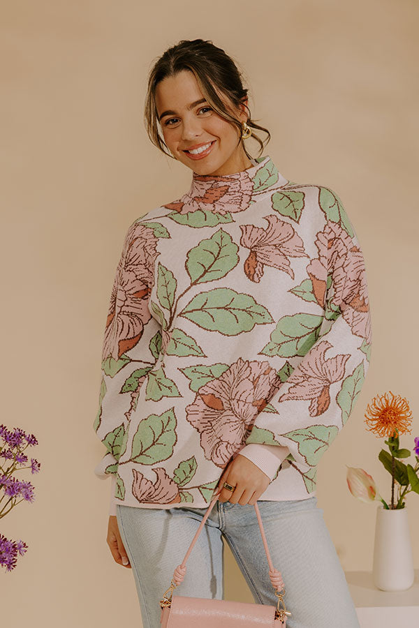 Metro Bloom Floral Knit Sweater Top