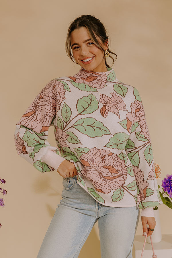 Metro Bloom Floral Knit Sweater Top