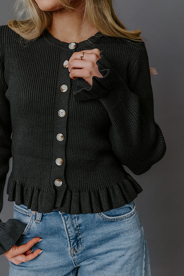 Modern Classic Knit Sweater Top in Black