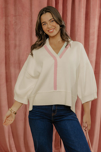 Spring Social Knit Sweater Top