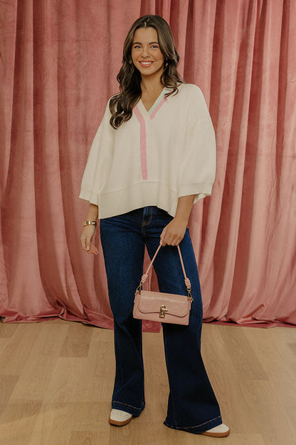 Spring Social Knit Sweater Top