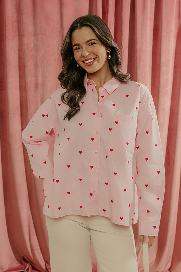 Modern Amour Embroidered Button Up Top