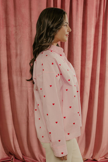 Modern Amour Embroidered Button Up Top