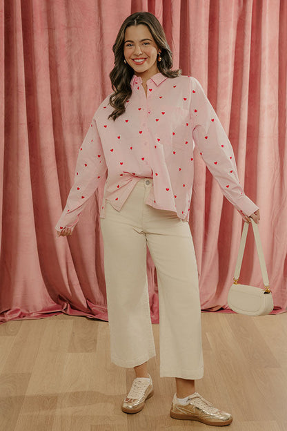 Modern Amour Embroidered Button Up Top