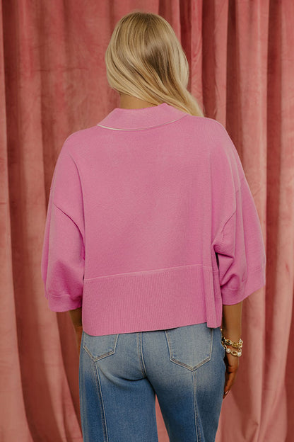 Effortless Ease Knit Top in Pink