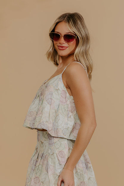 Seashells And Sunshine Crop Tank