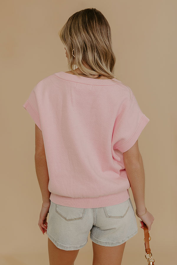 Spring Whisper Knit Top in Pink