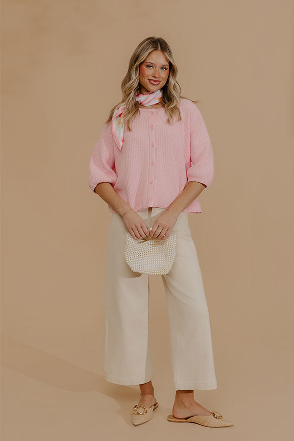 Uptown Muse Knit Sweater Top in Pink