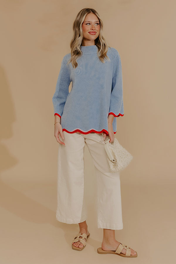 Sweet Day Knit Top in Light Blue
