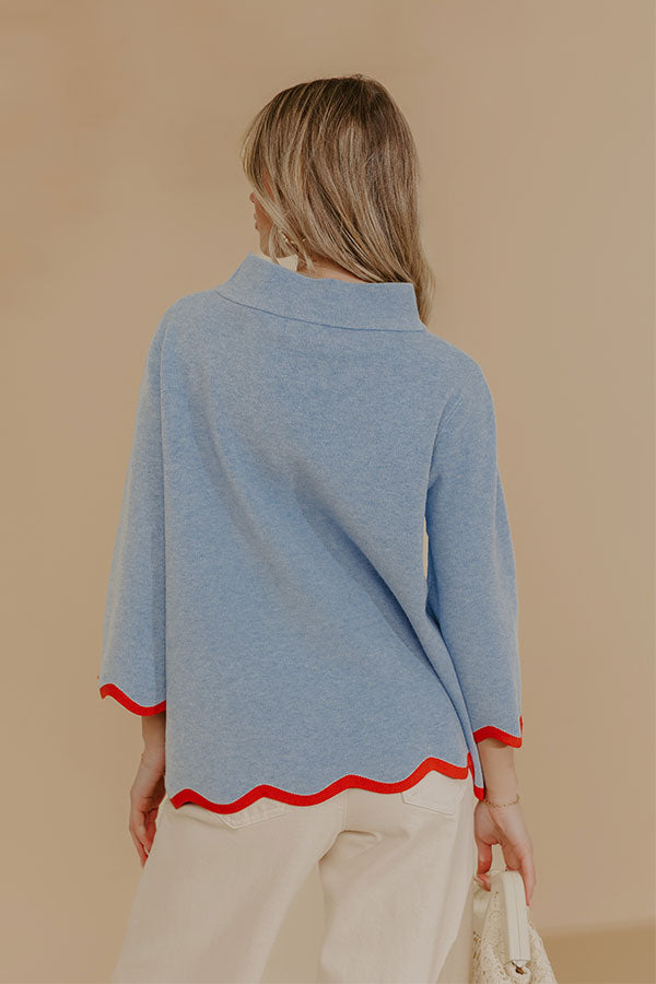 Sweet Day Knit Top in Light Blue