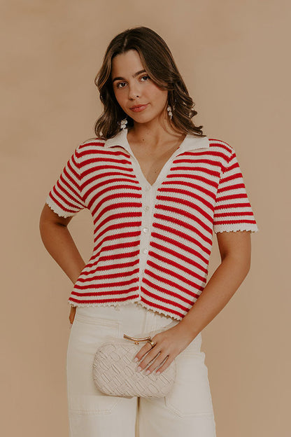 Dockside Brunch Knit Stripe Top