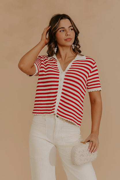 Dockside Brunch Knit Stripe Top