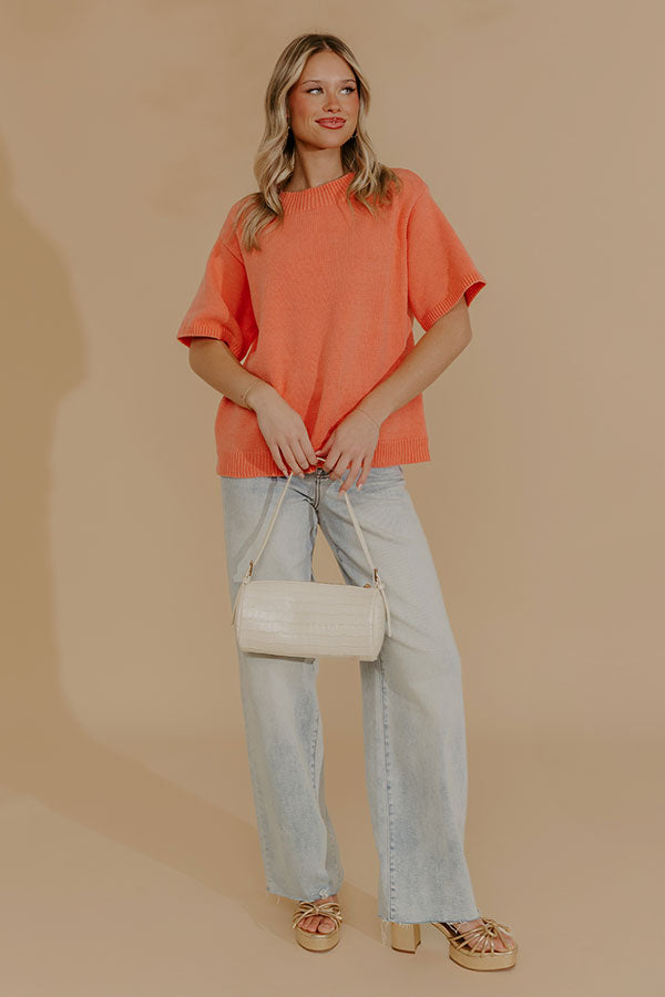 Sweet Spring Knit Sweater in Coral