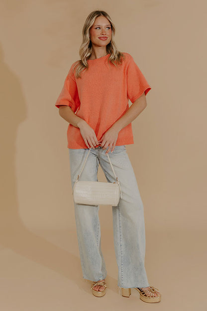 Sweet Spring Knit Sweater in Coral