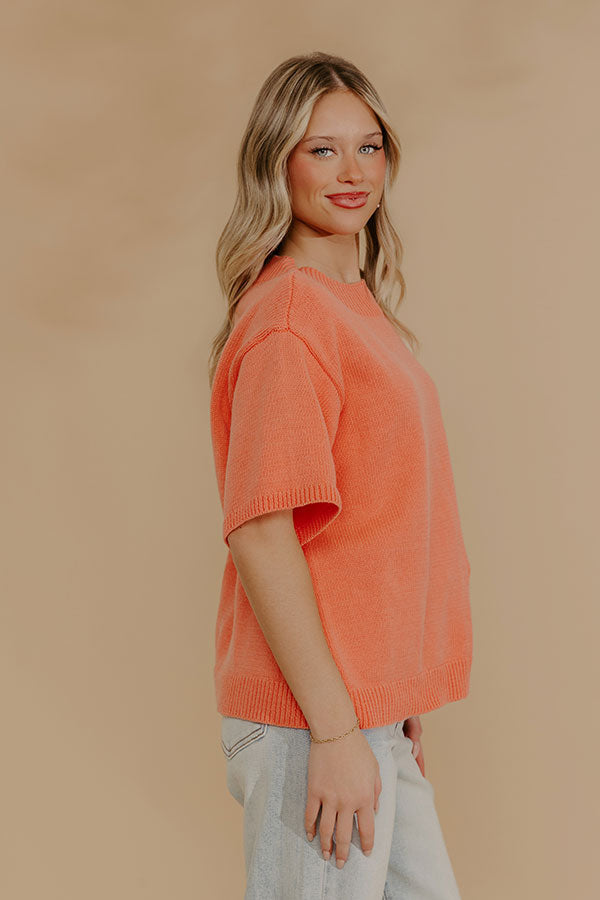 Sweet Spring Knit Sweater in Coral