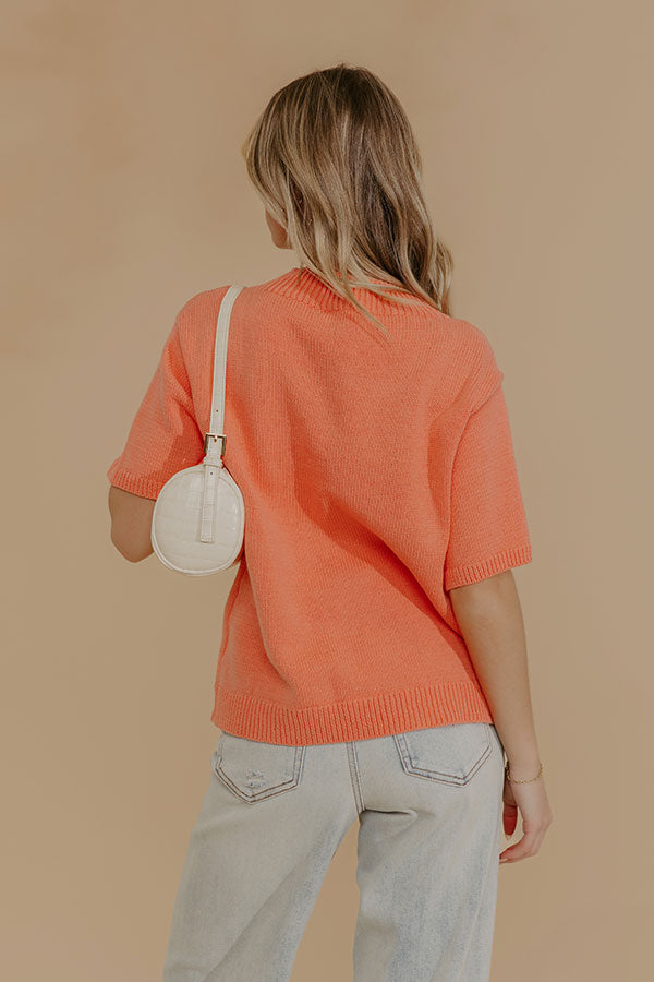 Sweet Spring Knit Sweater in Coral