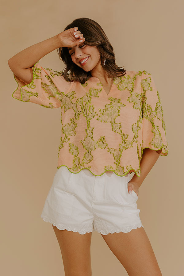 Pretty Poise Knit Floral Jacquard Top
