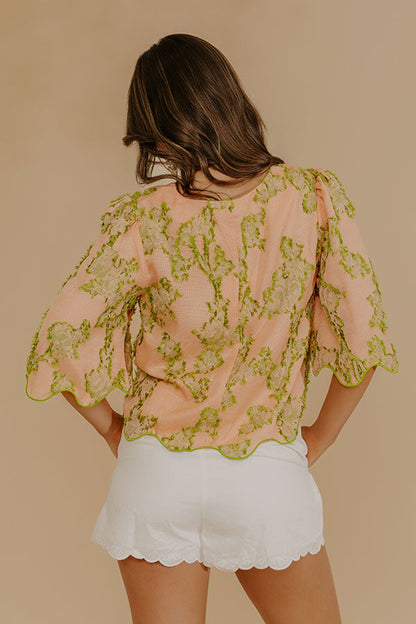 Pretty Poise Knit Floral Jacquard Top