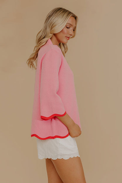 Sweet Day Knit Top in Pink