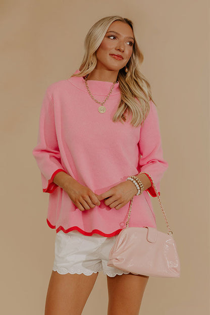 Sweet Day Knit Top in Pink