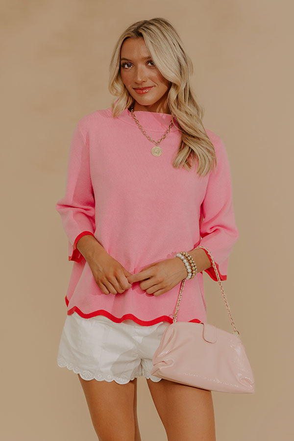 Sweet Day Knit Top in Pink