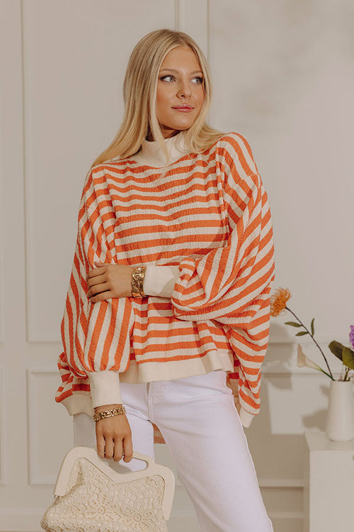Sweet Stripes Oversized Knit Top